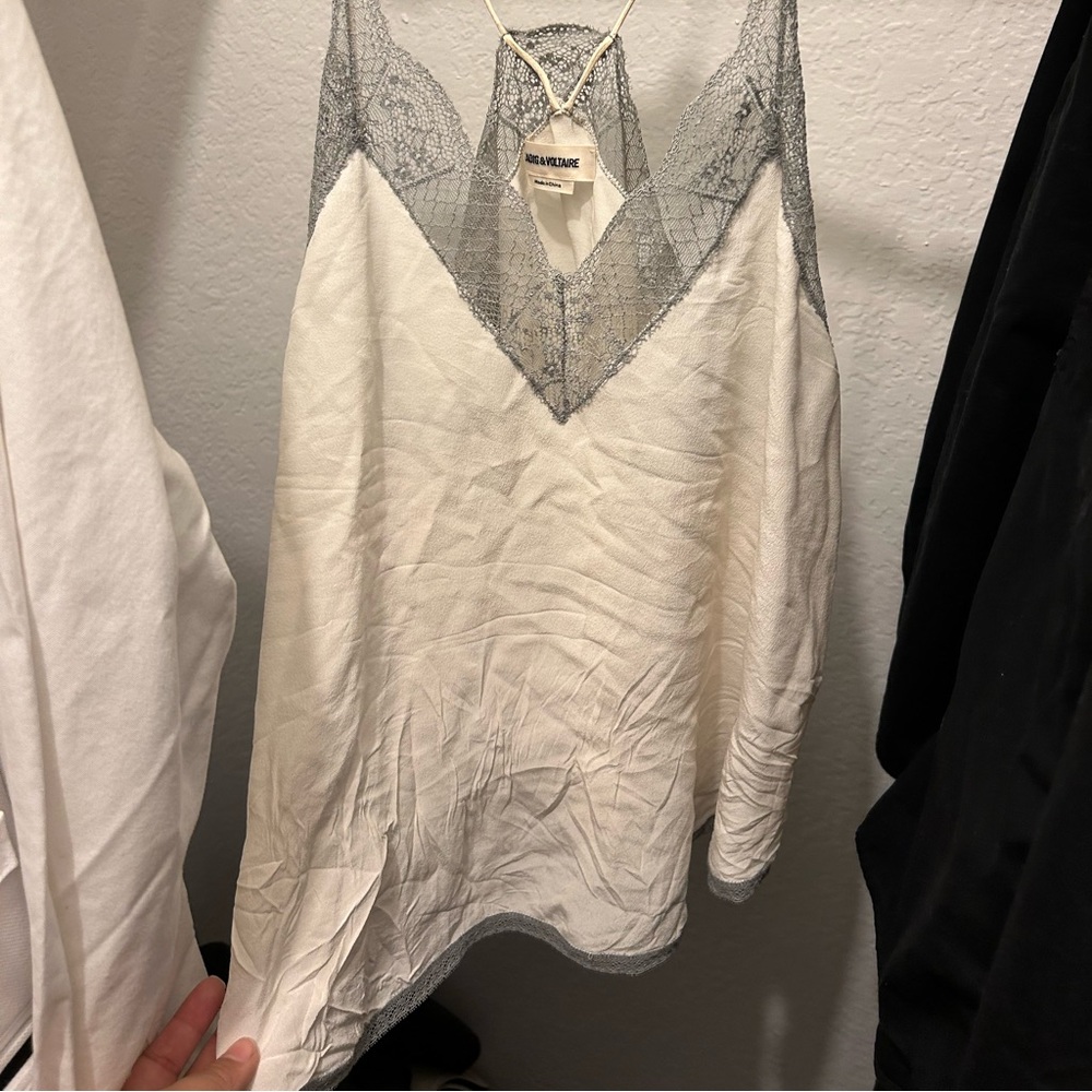 Zadig and Voltaire white silk cami